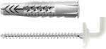 Fischer Univerzális dübel UX WH N 8 x 50 - peremmel és derékszög kampóval (fehér bevonattal), 25 db/csomag (94413) - praktikuskft