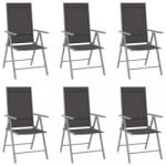 vidaXL 6 db fekete összecsukható textilén kerti szék (312183/312187)