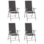 vidaXL 4 db fekete összecsukható textilén kerti szék (312182)