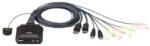 ATEN Switch KVM CS22DP 2-Port USB DisplayPort KVM Switch, Remote port selector, 1.2m cables (CS22DP-AT)