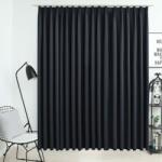 vidaXL Draperie opacă, negru, 290 x 245 cm, cu cârlige (134417)