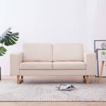 vidaXL Canapea cu 2 locuri, crem, material textil (281381) Canapea