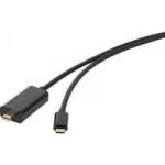 Renkforce USB / Mini DisplayPort Csatlakozókábel [1x USB-C dugó - 1x Mini DisplayPort dugó] 5.00 m Fekete
