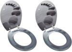 vidaXL Тоалетни седалки с капаци, 2 бр, МДФ, камъни (275910)
