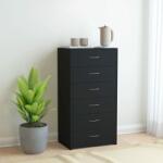 vidaXL Servantă cu 6 sertare, negru, 50 x 34 x 96 cm, PAL (800667) Comoda