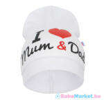 NEW BABY Baba sapka New Baby I Love Mum and Dad fehér - babamarket - 3 200 Ft