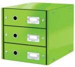 LEITZ Irattároló, laminált karton, 3 fiókos, LEITZ "Click&Store", zöld (E60480054)