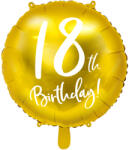PartyDeco Balon din folie - 18 ani (auriu) 45 cm