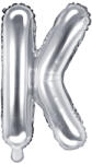 PartyDeco Balon din folie Mini - Litera K 35 cm argintiu