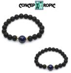  Bratara din Lava Vulcanica - Lapis Lazuli - Rotund 9 - 11 mm - Diametru 50 mm - Accesorii GF