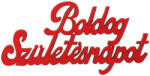  4db. festett fa "Boldog Születésnapot" felirat 10 x 5cm - Piros (MT9-63)