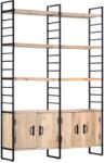 vidaXL Bibliotecă cu 4 rafturi, 124 x 30 x 180 cm, lemn masiv de mango (284417) Biblioteca