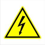  Villámjel háromszög alakú stancolt sárga alapon fekete matrica