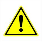  Felkiáltójel figyelmeztető háromszög alakú stancolt sárga alapon fekete matrica