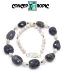  Colier din Iolit Neregulat Fatetat - kunzit Rotund - Accesorii Argint 925 - concepttropic - 229,00 RON