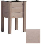 Decoration & Design Virágláda IRGA lábakkal fa hatású műanyag 40x40x77 cm barna (FP40100340)