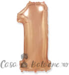 Flexmetal Baloane Cifra 1 Roz Gold Folie