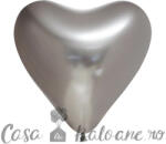 Globos Europe BV Baloane Latex Inima Chromate Argintiu