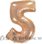 Flexmetal Baloane Cifra 5 Roz Gold Folie