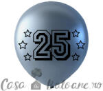 Globos Europe BV Set Baloane Latex Cifra 25 Argintiu Metalic