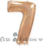 Flexmetal Baloane Cifra 7 Roz Gold Folie