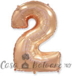 Flexmetal Baloane Cifra 2 Roz Gold Folie