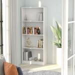 vidaXL Bibliotecă cu 4 rafturi, alb, 60x24x142 cm, PAL (800873) Biblioteca