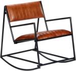 vidaXL Scaun balansoar, maro, piele naturală (282903) Balansoar