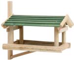 vidaXL Hrănitor de păsări, 35 x 29, 5 x 21 cm, lemn masiv (314818)