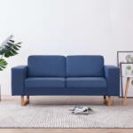 vidaXL Canapea cu 2 locuri, albastru, material textil (281385) Canapea