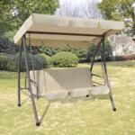 vidaXL Balansoar de exterior cu copertină, alb nisipiu (43237)