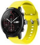 iUni Curea iUni compatibila cu Samsung Galaxy Watch 4, Watch 4 Classic, Gear S2, 20 mm, Silicon Buckle, Yellow (516917)