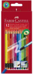 Faber-Castell Creioane Colorate Eco Faber-Castell, 12 Culori + Guma (FC116612)