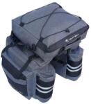 Velotech három részes túratáska hátsó csomagtartóra, lecsatolható felső résszel, 35L, fekete