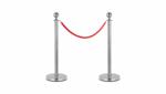 AVInox Kordonoszlop 1, 5 m hosszú piros kordonkötéllel terelőkorlát terelőszalag 2 db rozsdamentes acél kordonoszlop