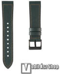  Okosóra szíj - ZÖLD - szilikon / PU bőrrel bevont - 90mm + 120mm hosszú, 20mm széles, 130-210mm-es átmérőjű csuklóméretig - SAMSUNG Galaxy Watch 42mm / Amazfit GTS / Galaxy Watch3 41mm / HUAWEI Watch 