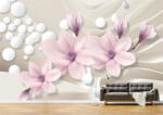 Persona Tapet Premium Canvas - Flori roz si buline - tapet-canvas - 170,00 RON