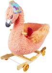  Balansoar din plus pentru bebelusi, cu rotile, model Flamingo, 66 cm RB30780 Balansoar calut