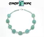  Colier din Calcedonie Neregulat Fatetat - Calcit Rotund - Accesorii Argint 925 - concepttropic - 389,00 RON
