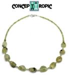 Colier din Prehnit Neregulat Fatetat - Olivina Rotund - Accesorii Argint 925 - concepttropic - 195,00 RON