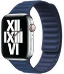iUni Curea iUni compatibila cu Apple Watch 1/2/3/4/5/6/7, 44mm, Leather Link, Midnight Blue (516399_44)