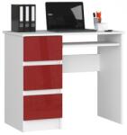 AKORD Íróasztal 90x50cm fehér, magasfényű piros (IP0PBIUBIACZERW)