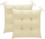 vidaXL Perne de scaun, 2 buc. , alb crem, 50x50x7 cm, textil oxford (314902)