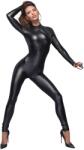 Noir Handmade Catsuit Overall Wetlook Crotchless cu Lesa Detasabila L