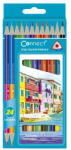 Connect Színes ceruza készlet, kétvégű duocolor 12/24 szín Connect 24 klf. szín (C-107020) - iroszer24