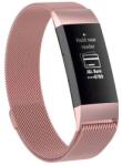 Edman Curea metalica magnetica Edman pentru Fitbit Charge 3 / 4, marimea S, Rose Pink