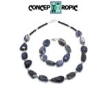  Set Colier si Bratara din Sodalit Neregulat Fatetat - Rotund - Accesorii Argint 925 - concepttropic - 323,00 RON