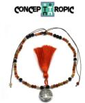  Colier din Agata Sardonix Orange - 6x6 mm - Laud - Cuart - Chakra 2
