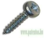  Domborúfejű kereszthornyú lemezcsavar, átmérő 4, 8 mm, 10 db/csomag, acél, 450 HV, horganyzott, DIN 7981, ISO 7049