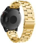 iUni Curea iUni compatibila cu Garmin Fenix 7X / 6X / 5X Plus / 5X / 3 HR / 3, 26 mm, Steel Belt Gold (517167)